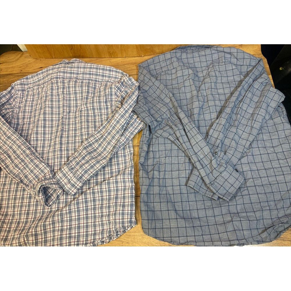 (2) Banana Republic Men's L Large Long Sleeve Plaid Shirts Standard Fit - Picture 16 of 16